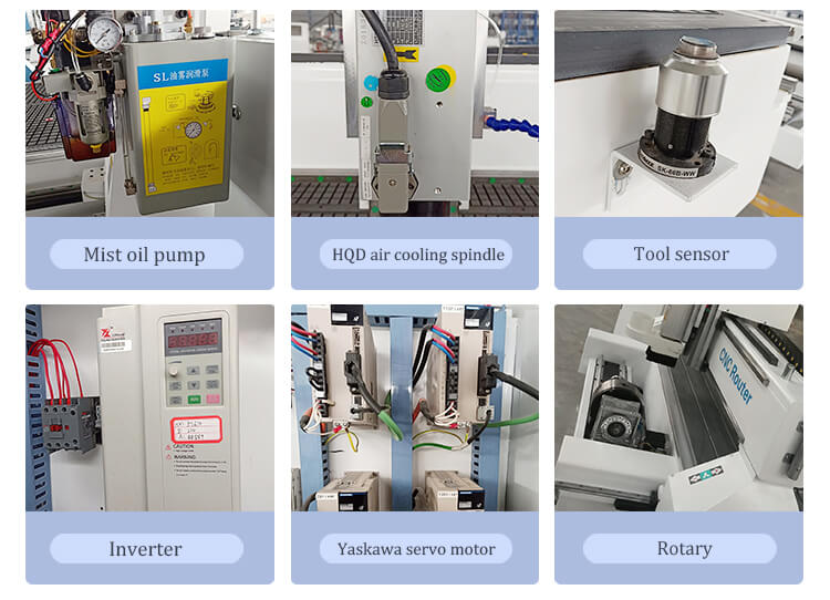 roteador cnc de madeira com eixo rotativo
