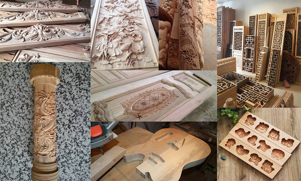 Amostras de processamento de roteador de gravadoras de madeira