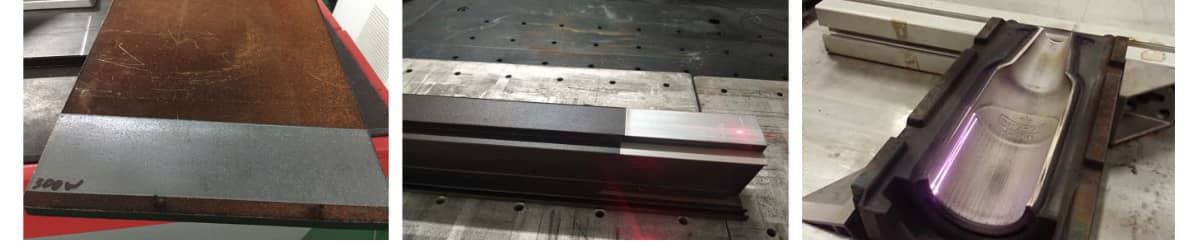 Amostras de processamento de m&aacute;quina de limpeza a laser