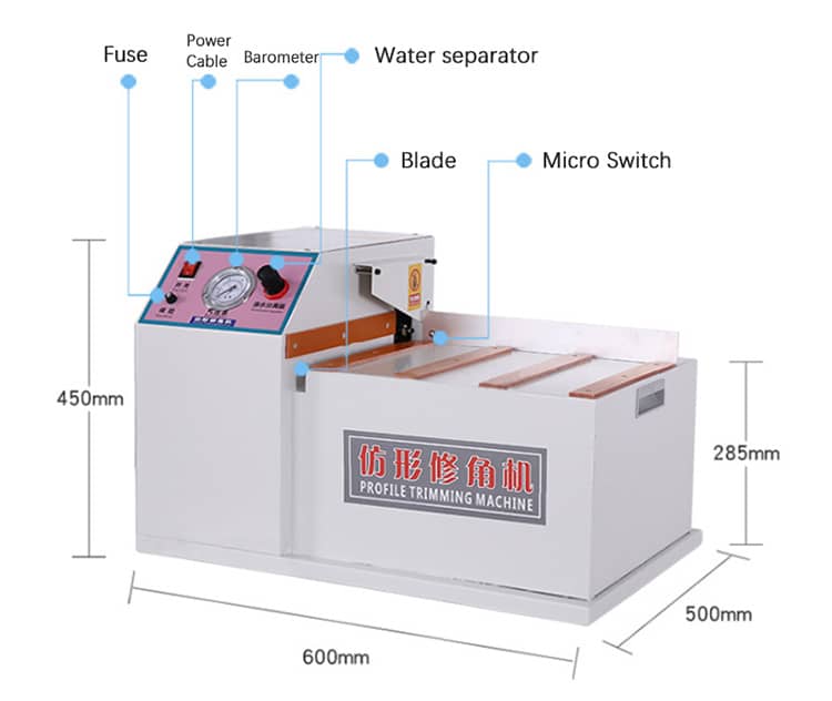 m&aacute;quina de aparagem de canto de perfil